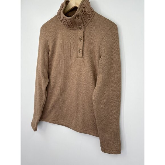 Merrell Select Regulate Mock Button Neck Sweater Tan Size Medium - Picture 2 of 6